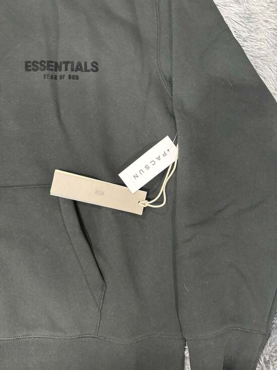 Fear of God Essentials Hoodie & Sweatpants Tracksuit Set Stretch Limo SS22 - Picture 2 of 7